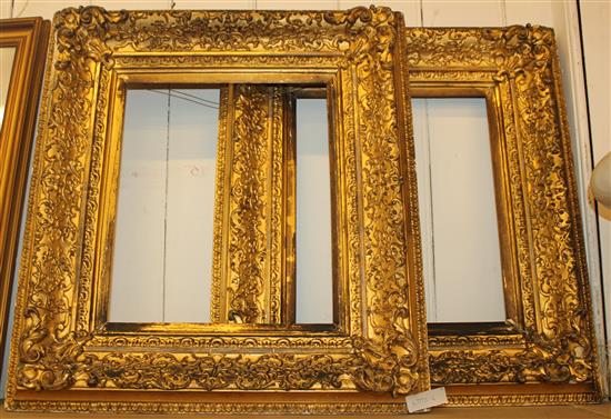 Pair of Victorian gilt gesso frames